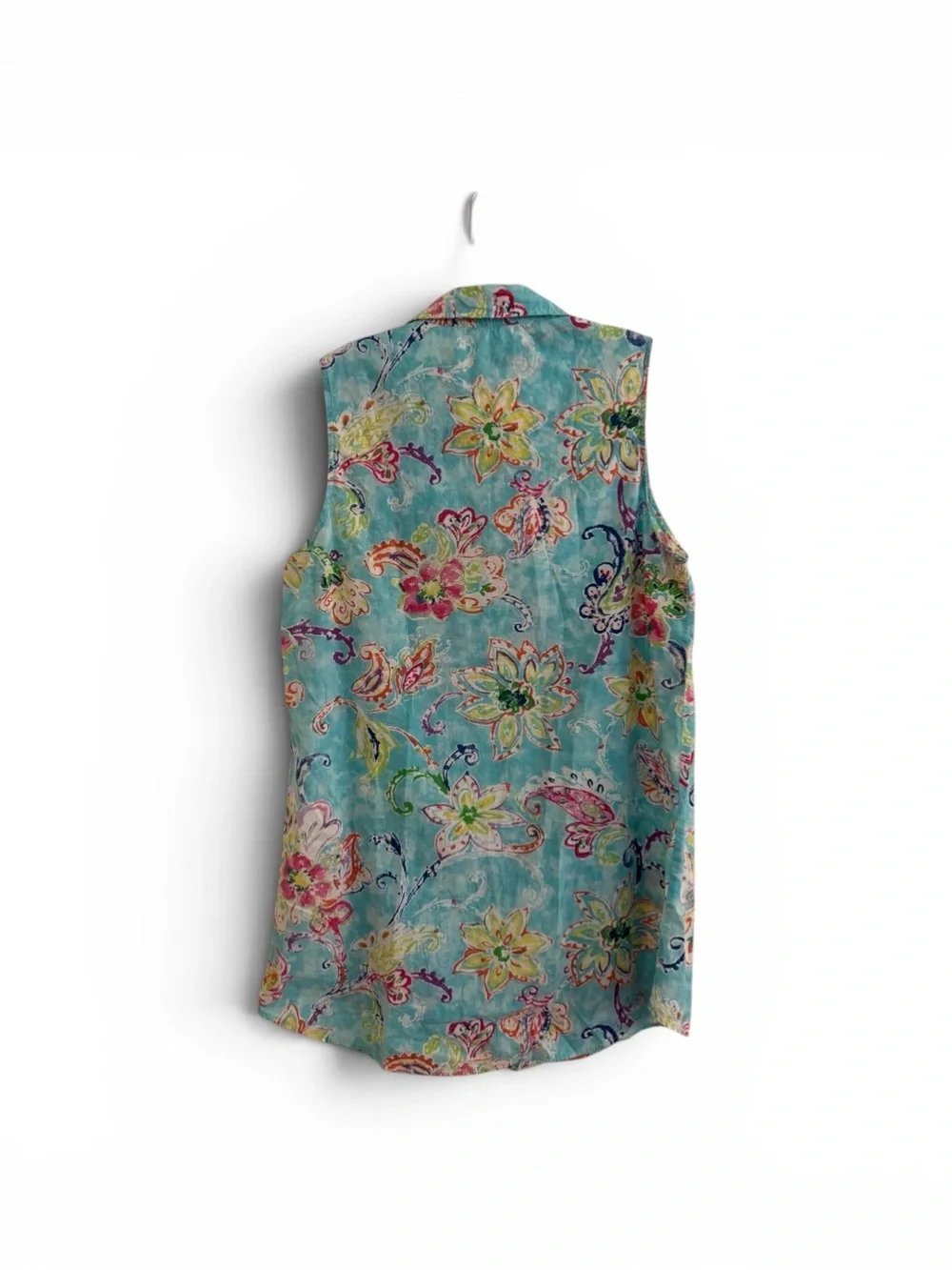 Lauren Ralph Lauren Sleeveless Paisley
Floral Button Down Shirt (Size L) - Picture 2 of 16